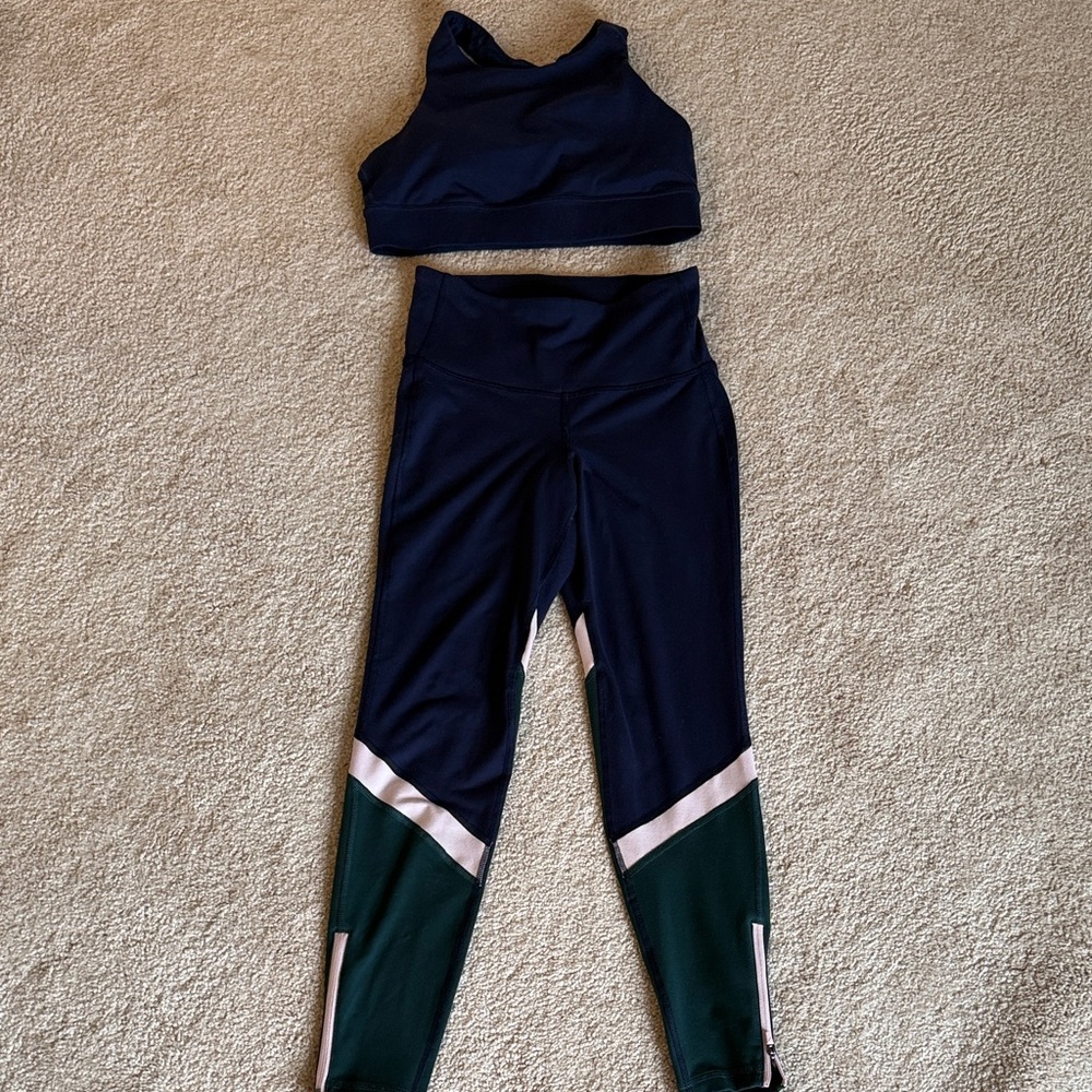 Old Navy Navy and Green Activewear Set